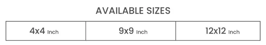 Available sizes